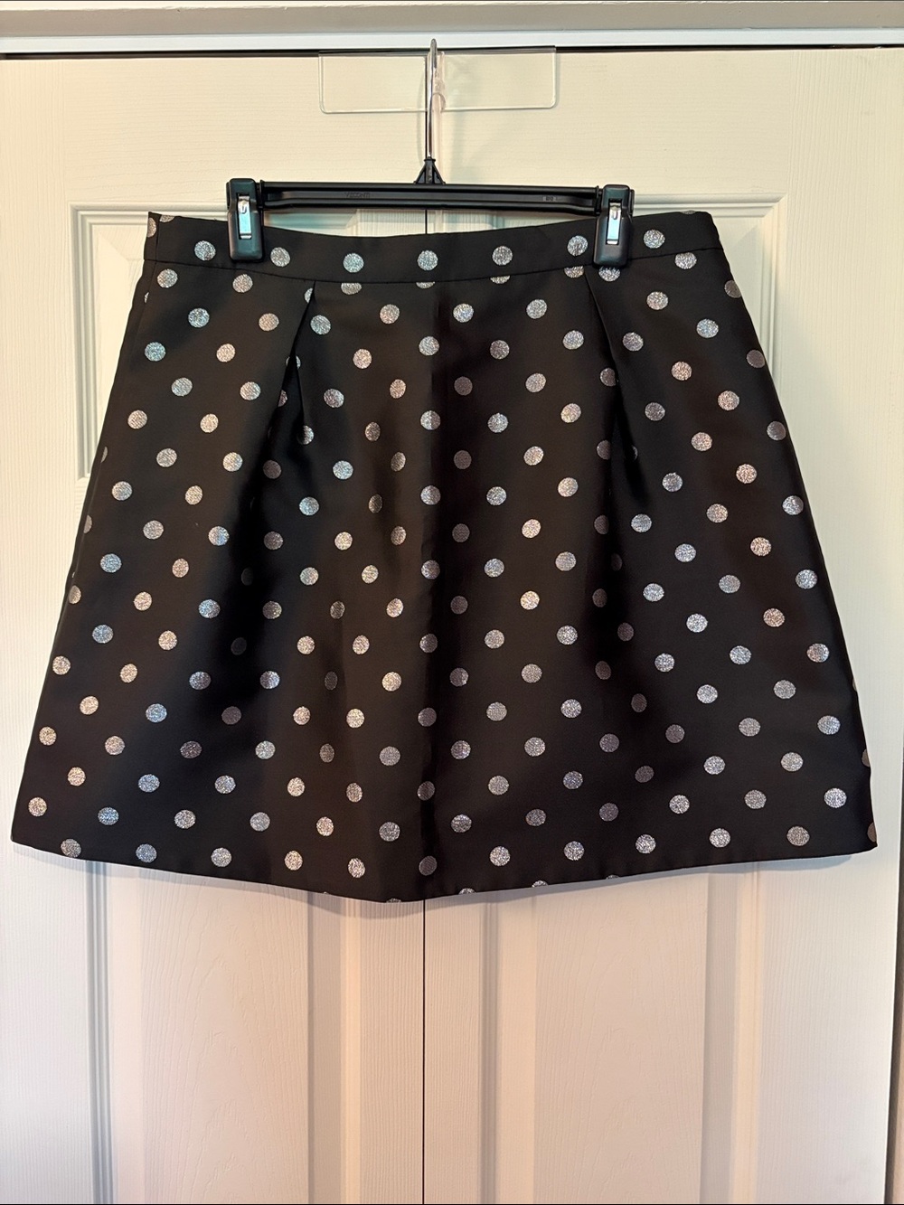J. Crew Polka Dot Skirt black and silver